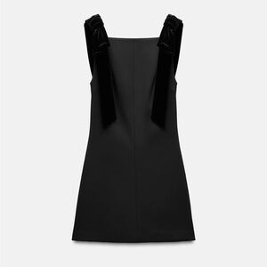 Zara Black Mini Dress with Velvet Bows